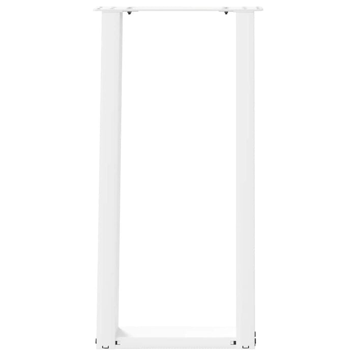 Gambe per tavolo consolle a forma di U 2 pz bianche 28x(72-73) cm in acciaio 4012777