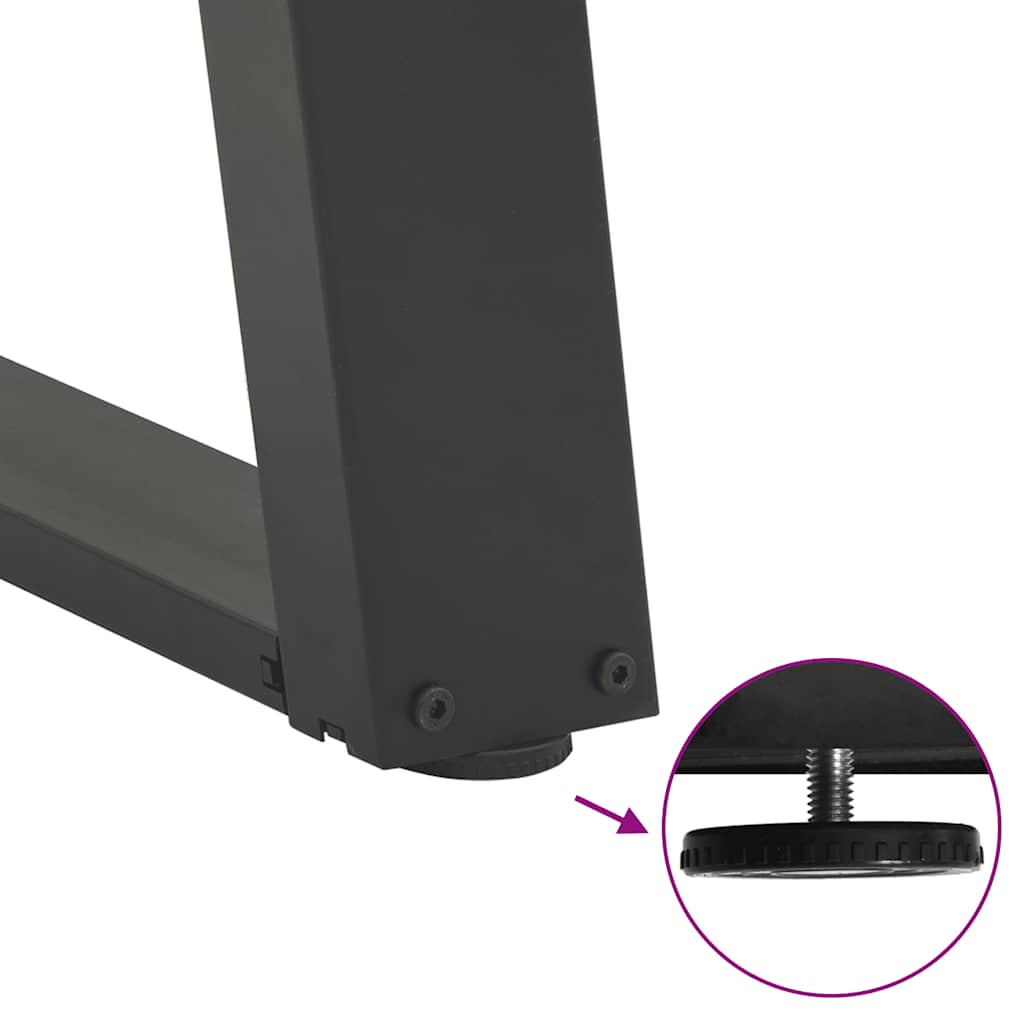 Gambe per tavolo consolle a forma di U 2 pz Antracite 28x(72-73) cm Acciaio 4012778