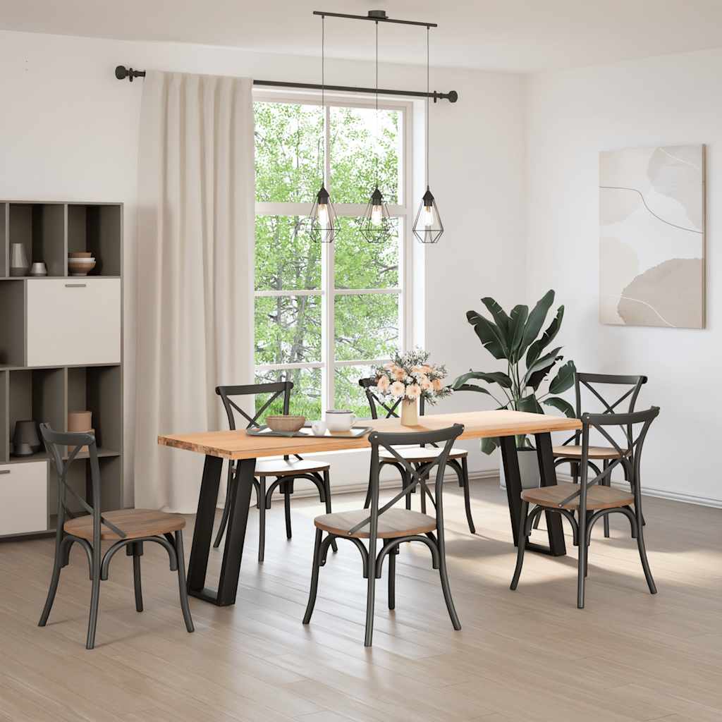 Gambe per Tavolo Consolle a Forma di U 2 pz Nere 38x(72-73) cm Acciaio