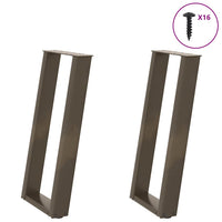 Gambe Tavolo Consolle a U 2 pz 38x(72-73) cm Acciaio 4012783