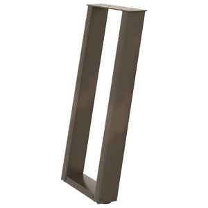 Gambe per tavolo consolle a forma di U 2 pz in acciaio naturale 38x(72-73) cm