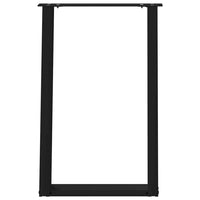 Gambe per tavolo da pranzo a forma di U 2 pz nere 50x(72-73) cm in acciaio 4012784