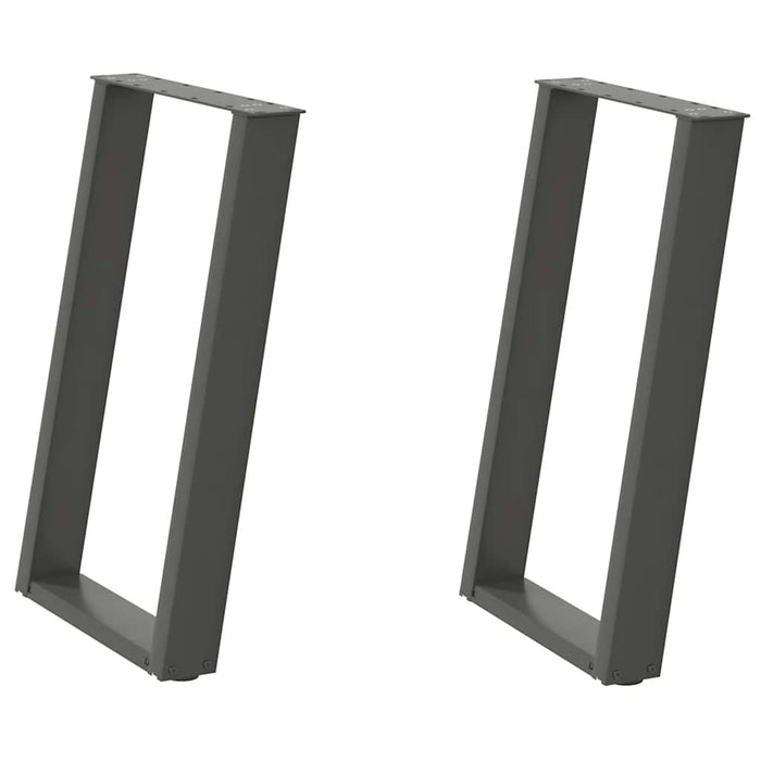 vidaXL Gambe per tavolo da pranzo a forma di U 2 pz Antracite 50x(72-73) cm Acciaio