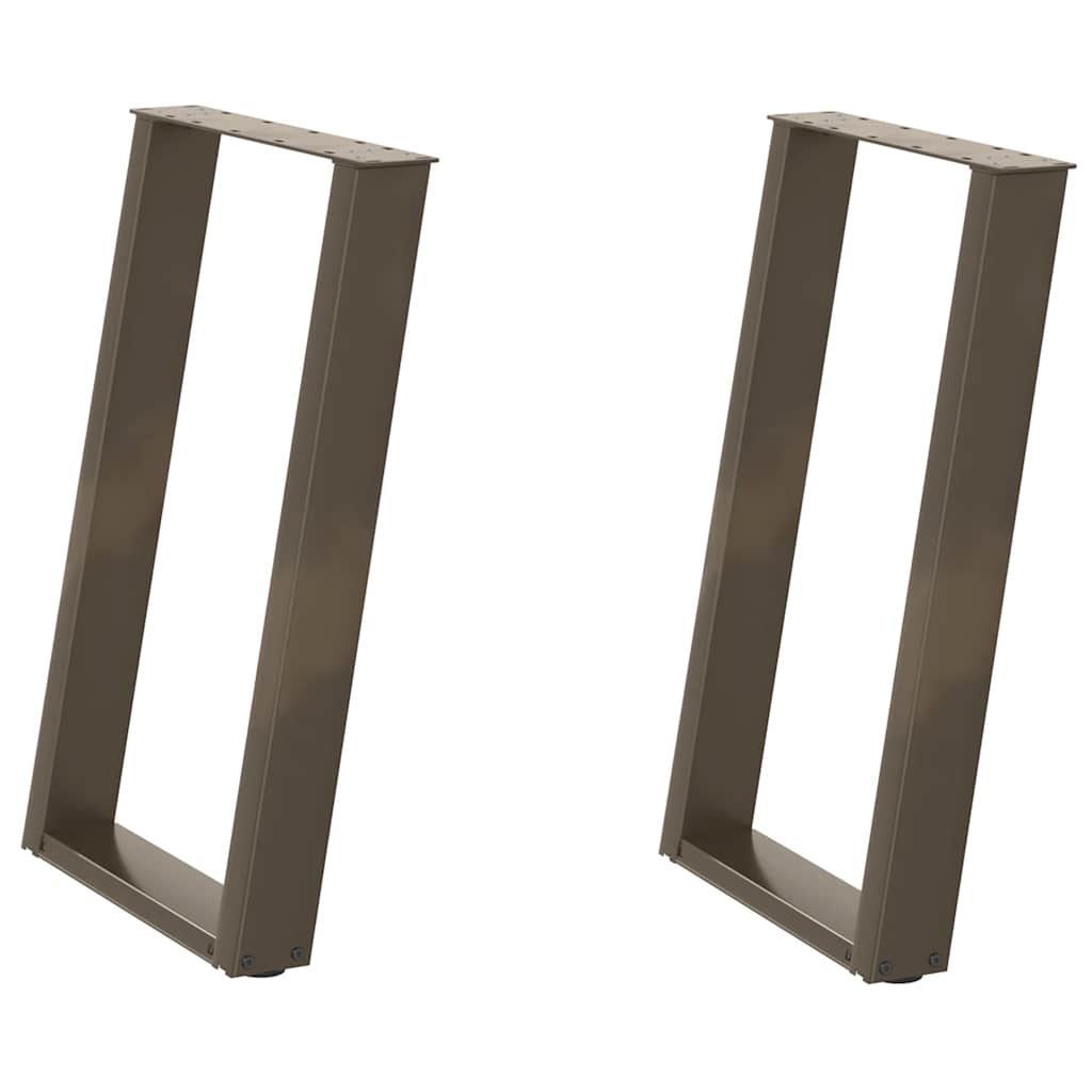 Gambe per tavolo da pranzo a forma di U 2 pz in acciaio naturale 50x(72-73) cm 4012787