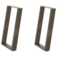 Gambe per tavolo da pranzo a forma di U 2 pz in acciaio naturale 50x(72-73) cm 4012787