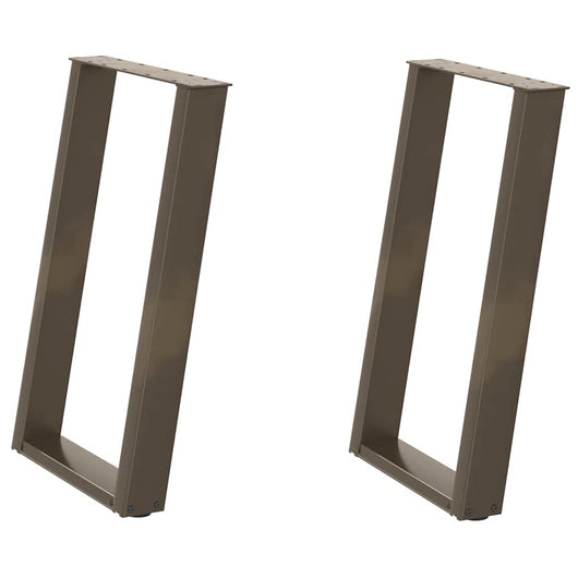 Gambe per tavolo da pranzo a forma di U 2 pz in acciaio naturale 50x(72-73) cm 4012787