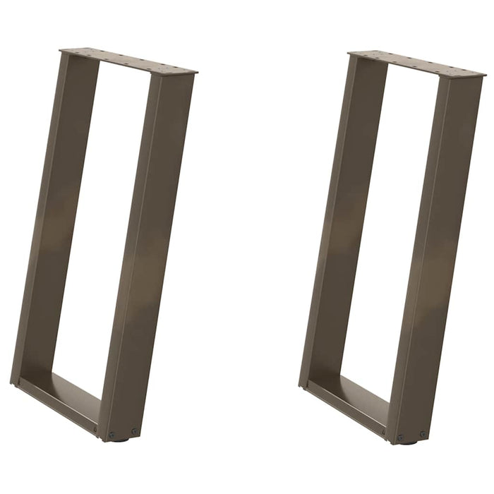 Gambe per tavolo da pranzo a forma di U 2 pz in acciaio naturale 50x(72-73) cm 4012787