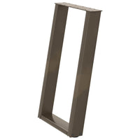 Gambe per tavolo da pranzo a forma di U 2 pz in acciaio naturale 50x(72-73) cm 4012787