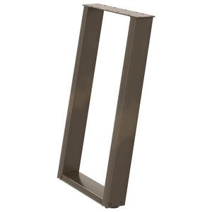 Gambe per tavolo da pranzo a forma di U 2 pz in acciaio naturale 50x(72-73) cm 4012787