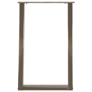 Gambe per tavolo da pranzo a forma di U 2 pz in acciaio naturale 50x(72-73) cm 4012787