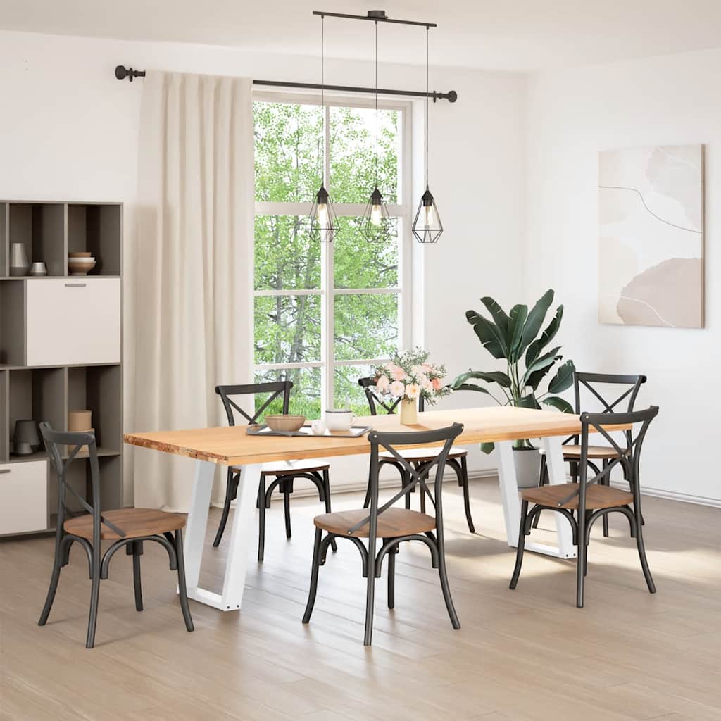 Gambe per tavolo da pranzo a forma di U 2 pz bianche 60x(72-73) cm in acciaio