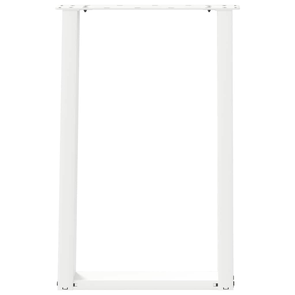 Gambe per tavolo da pranzo a forma di U 2 pz bianche 60x(72-73) cm in acciaio