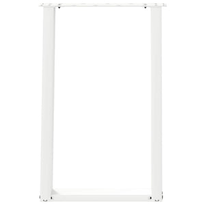Gambe per tavolo da pranzo a forma di U 2 pz bianche 60x(72-73) cm in acciaio