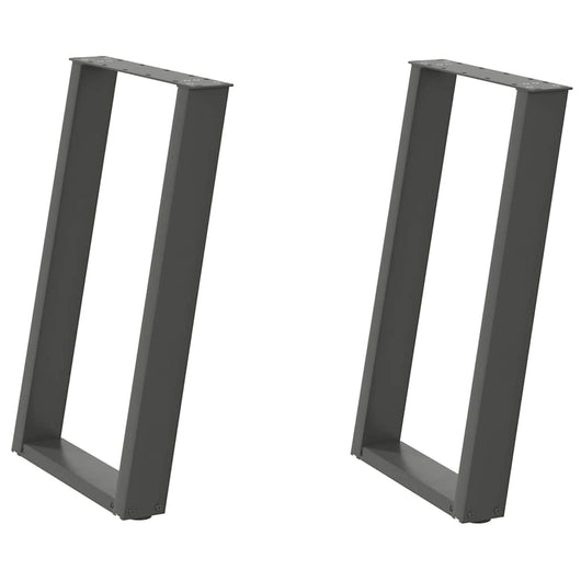 vidaXL Gambe per tavolo da pranzo a forma di U 2 pz Antracite 60x(72-73) cm Acciaio