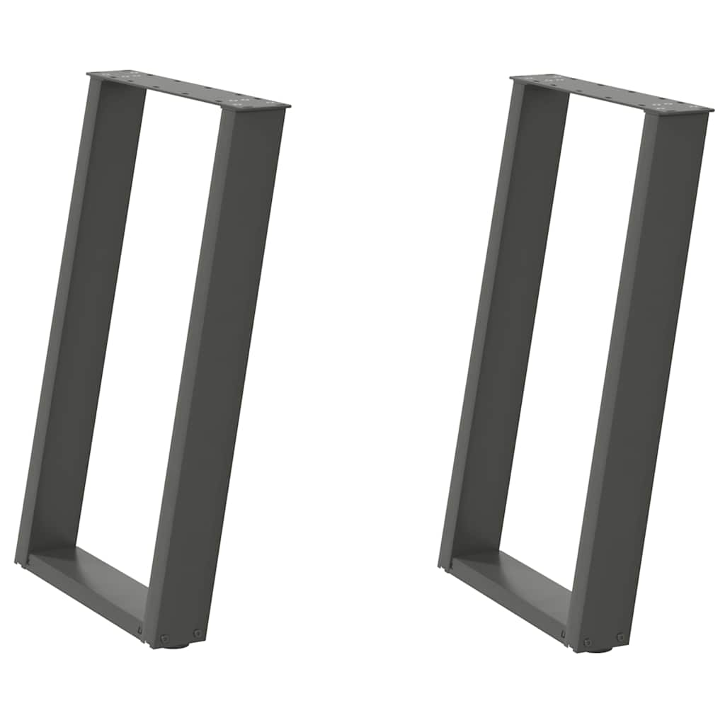vidaXL Gambe per tavolo da pranzo a forma di U 2 pz Antracite 60x(72-73) cm Acciaio