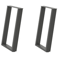 vidaXL Gambe per tavolo da pranzo a forma di U 2 pz Antracite 60x(72-73) cm Acciaio