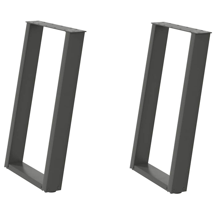 vidaXL Gambe per tavolo da pranzo a forma di U 2 pz Antracite 60x(72-73) cm Acciaio