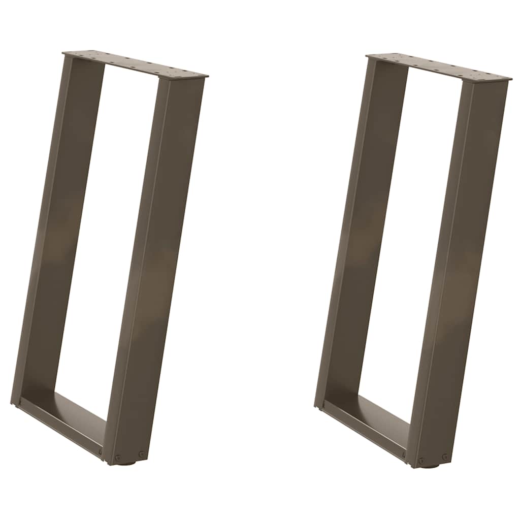 Gambe per tavolo da pranzo a forma di U 2 pz in acciaio naturale 60x(72-73) cm 4012791