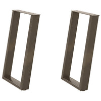 Gambe per tavolo da pranzo a forma di U 2 pz in acciaio naturale 60x(72-73) cm 4012791