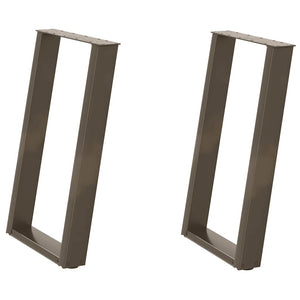 Gambe per tavolo da pranzo a forma di U 2 pz in acciaio naturale 60x(72-73) cm 4012791