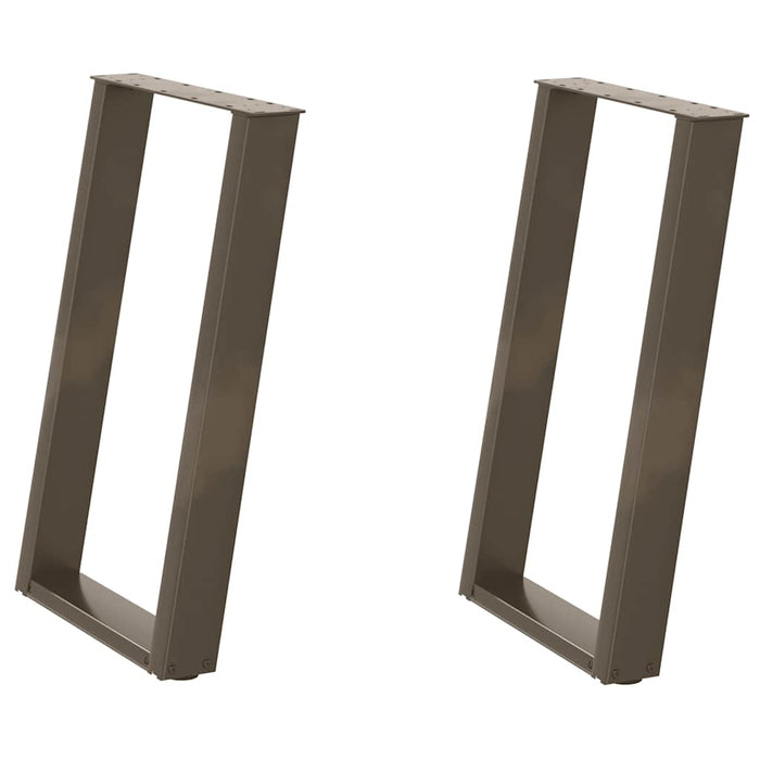 Gambe per tavolo da pranzo a forma di U 2 pz in acciaio naturale 60x(72-73) cm 4012791