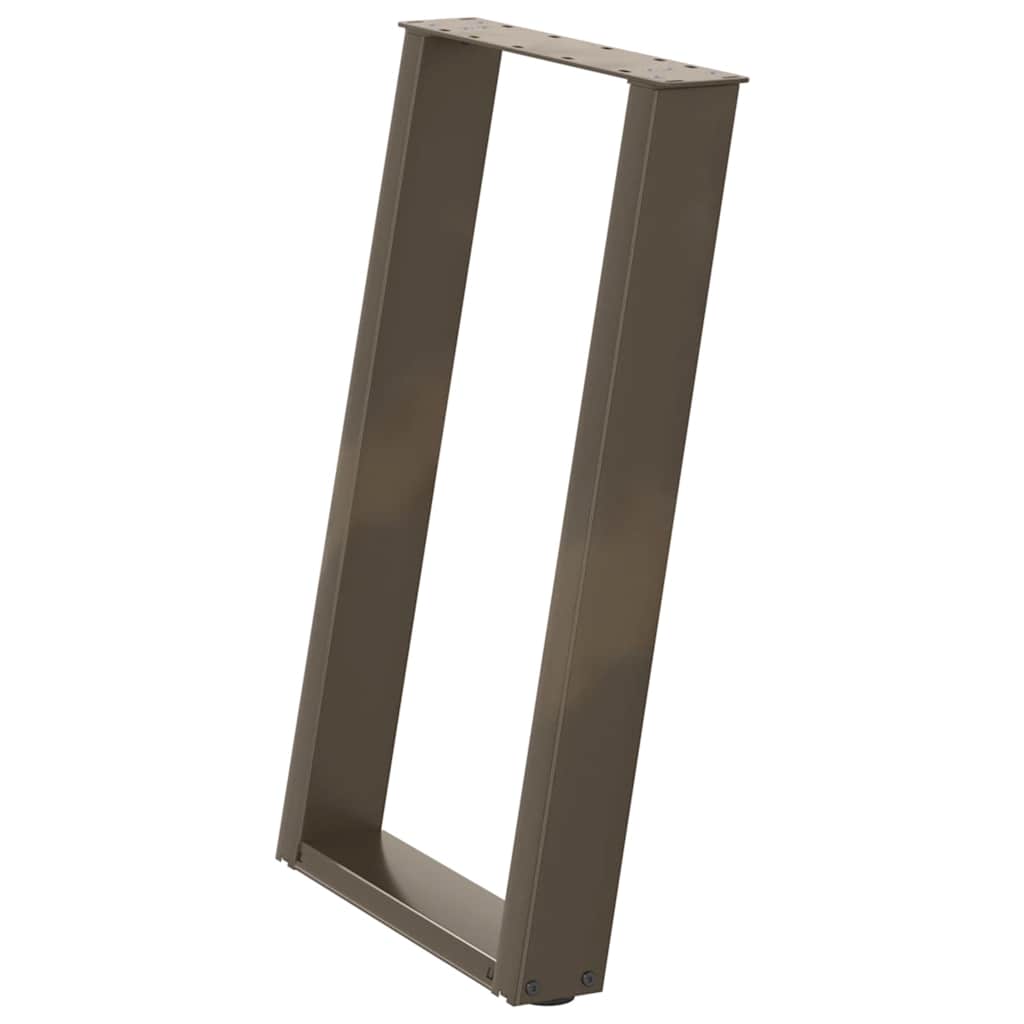 Gambe per tavolo da pranzo a forma di U 2 pz in acciaio naturale 60x(72-73) cm 4012791