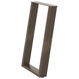 Gambe per tavolo da pranzo a forma di U 2 pz in acciaio naturale 60x(72-73) cm 4012791