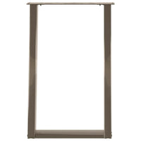 Gambe per tavolo da pranzo a forma di U 2 pz in acciaio naturale 60x(72-73) cm 4012791