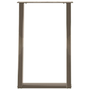 Gambe per tavolo da pranzo a forma di U 2 pz in acciaio naturale 60x(72-73) cm 4012791