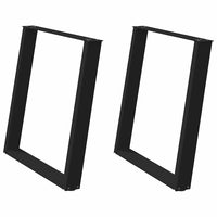 Gambe per tavolo da pranzo a forma di U 2 pz nere 70x(72-73) cm in acciaio 4012792