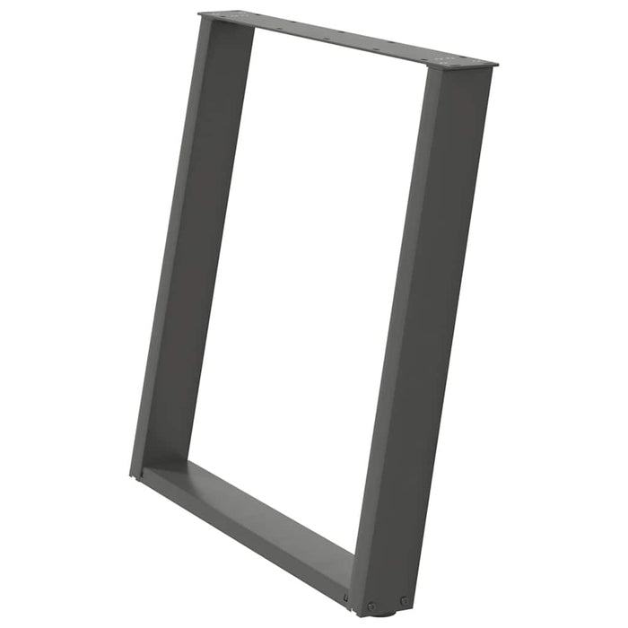 Gambe per tavolo da pranzo a forma di U 2 pz Antracite 70x(72-73) cm Acciaio