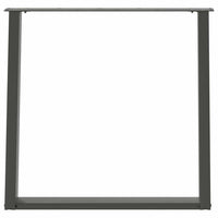 Gambe per tavolo da pranzo a forma di U 2 pz Antracite 70x(72-73) cm Acciaio