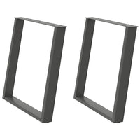 vidaXL Gambe per tavolo da pranzo a forma di U 2 pz Antracite 80x(72-73) cm Acciaio