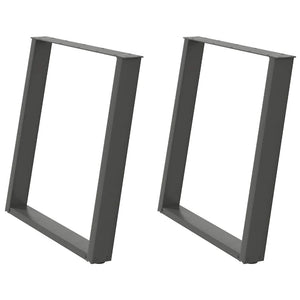 vidaXL Gambe per tavolo da pranzo a forma di U 2 pz Antracite 80x(72-73) cm Acciaio