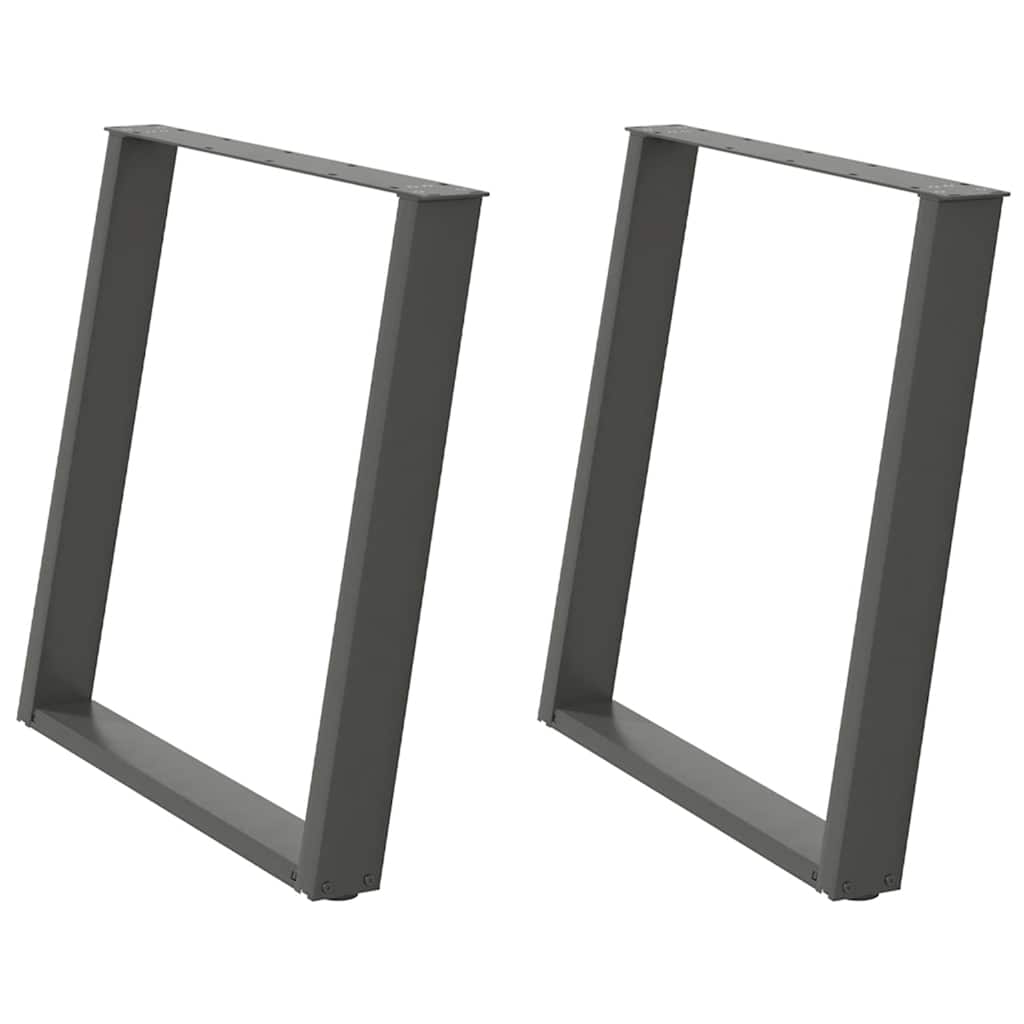 Gambe per tavolo da pranzo a forma di U 2 pz Antracite 80x(72-73) cm Acciaio 4012798