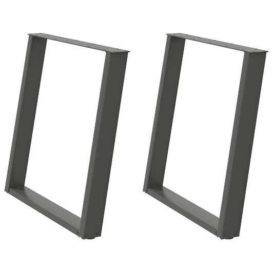 Gambe per tavolo da pranzo a forma di U 2 pz Antracite 80x(72-73) cm Acciaio 4012798