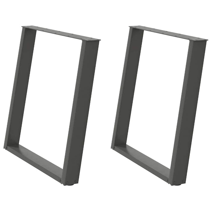 Gambe per tavolo da pranzo a forma di U 2 pz Antracite 80x(72-73) cm Acciaio 4012798
