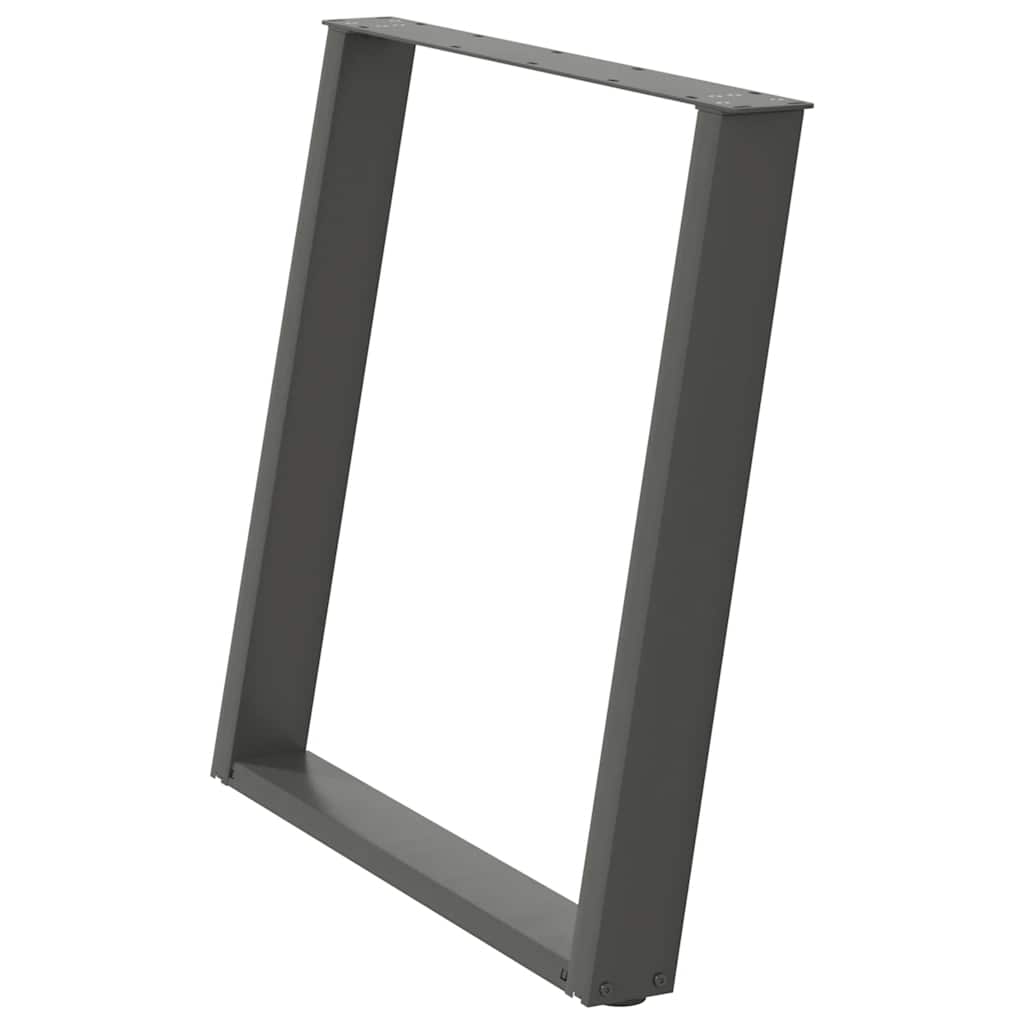 Gambe per tavolo da pranzo a forma di U 2 pz Antracite 80x(72-73) cm Acciaio 4012798
