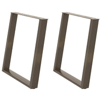 Gambe per tavolo da pranzo a forma di U 2 pz in acciaio naturale 80x(72-73) cm 4012799