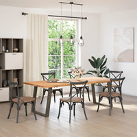 vidaXL Gambe per tavolo da pranzo a forma di U 2 pz in acciaio naturale 80x(72-73) cm