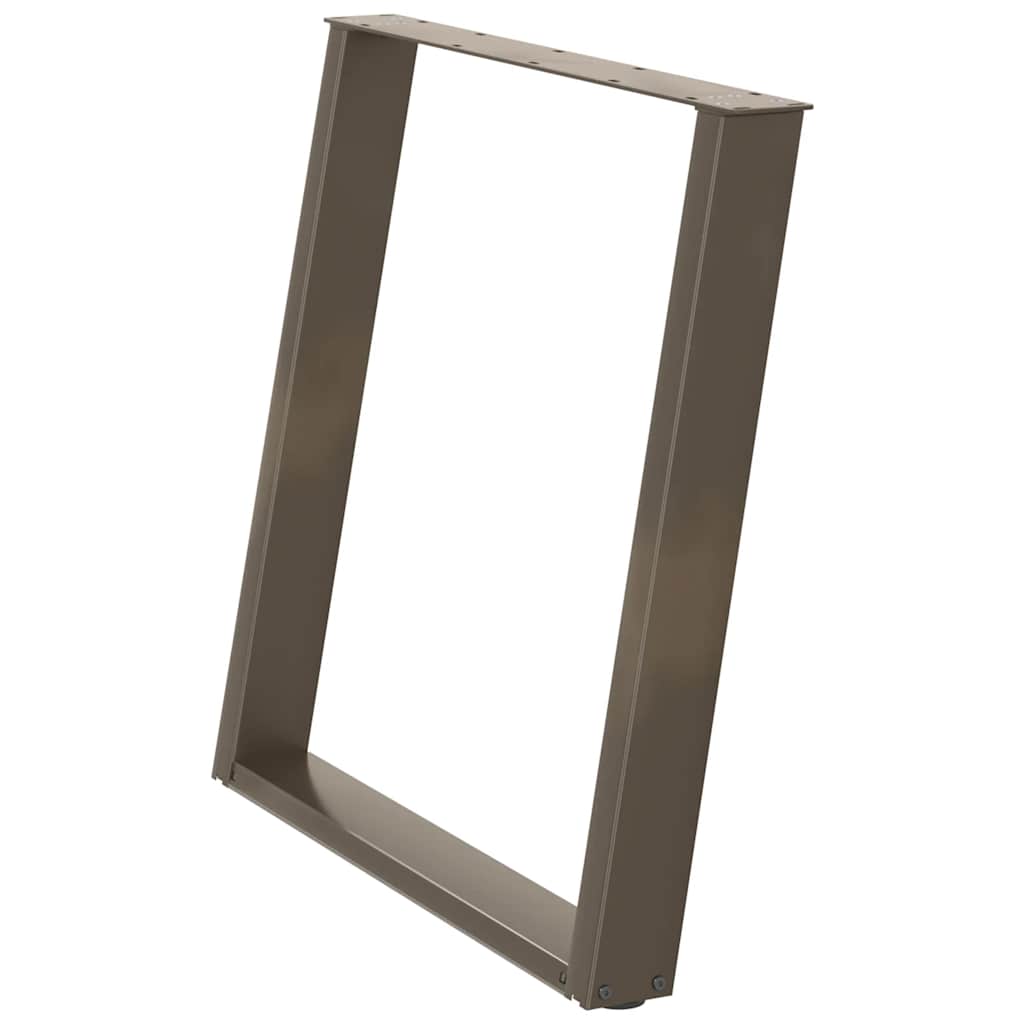 Gambe per tavolo da pranzo a forma di U 2 pz in acciaio naturale 80x(72-73) cm 4012799