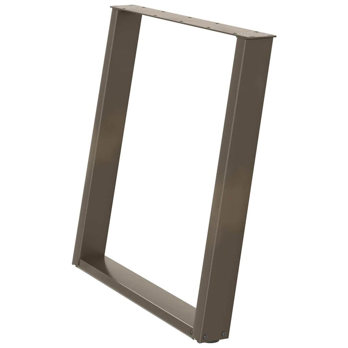 Gambe per tavolo da pranzo a forma di U 2 pz in acciaio naturale 80x(72-73) cm 4012799