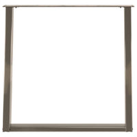 Gambe per tavolo da pranzo a forma di U 2 pz in acciaio naturale 80x(72-73) cm 4012799