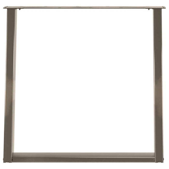 Gambe per tavolo da pranzo a forma di U 2 pz in acciaio naturale 80x(72-73) cm 4012799