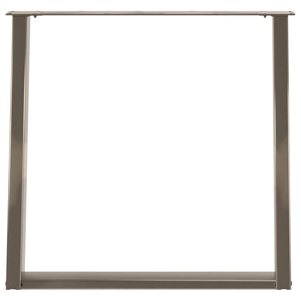 vidaXL Gambe per tavolo da pranzo a forma di U 2 pz in acciaio naturale 80x(72-73) cm