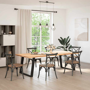 Gambe per tavolo da pranzo a forma di U 2 pz nere 90x(72-73) cm in acciaio 4012800