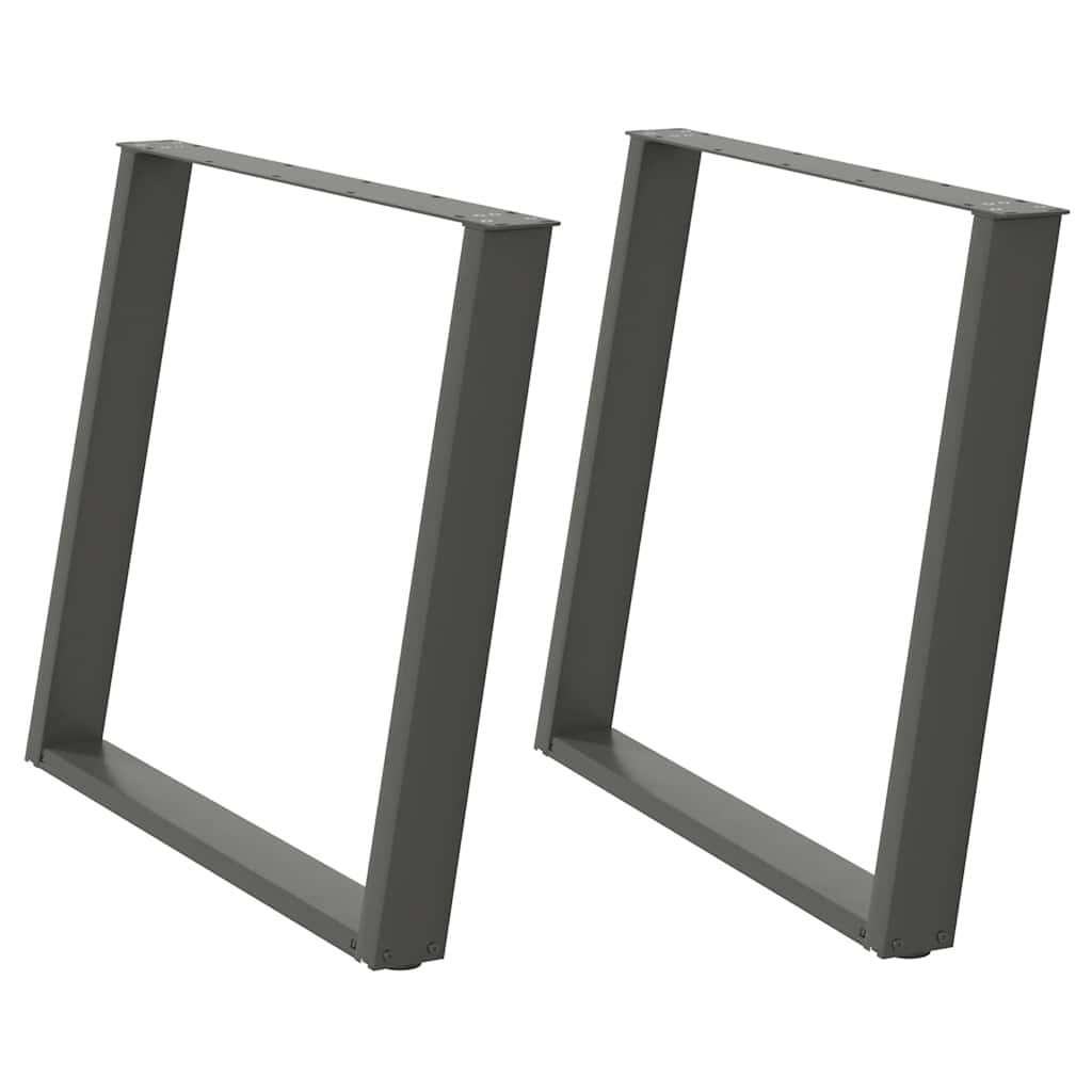 vidaXL Gambe per tavolo da pranzo a forma di U 2 pz Antracite 90x(72-73) cm Acciaio