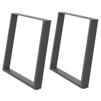 vidaXL Gambe per tavolo da pranzo a forma di U 2 pz Antracite 90x(72-73) cm Acciaio