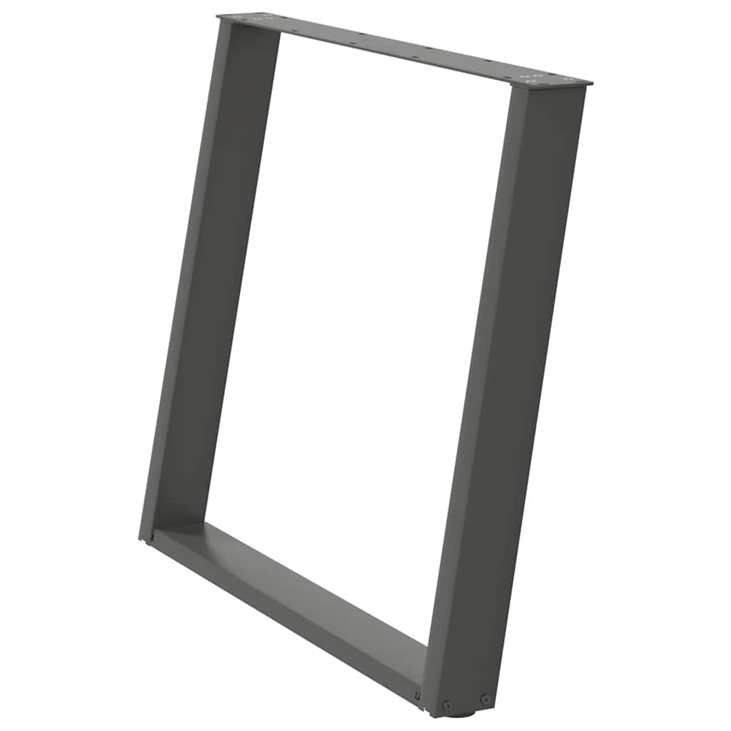 Gambe per tavolo da pranzo a forma di U 2 pz Antracite 90x(72-73) cm Acciaio 4012802