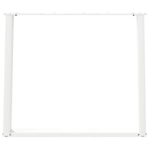 Gambe Tavolo Pranzo a U 2 pz Bianco 100x(72-73) cm Acciaio 4012805